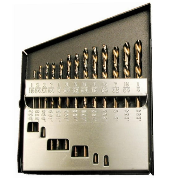Viking Drill Type 240-Al Super Premium Ultra Bor Left-Hand Spiral 17 Piece Set