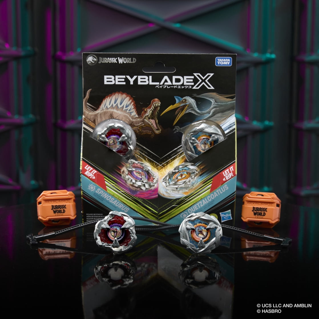 Beyblade X Jurassic World Collab Spinosaurus vs. Quetzalcoatlus Battling Top Multipack Set, Ages 8+
