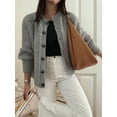 thumbnail image 6 of Women'S Casual Long Sleeve Crewneck Button Down Cardigan Sweater Knit Outwear Gray XL, 6 of 7