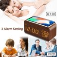 thumbnail image 3 of Reloj despertador LED inteligente con carga inalámbrica, activación por sonido y función de repetición para dormitorio y oficina, 3 of 7