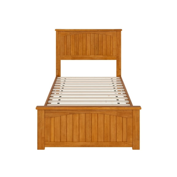 Twin XL Platform Bed Wood Low Profile Bed with Footboard - Modern Bedroom Furniture
