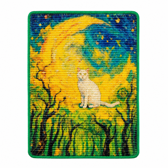 JOPOY Green Sisal Cat Scratching Board Mat, Cat Corner Scratcher for Wall, Indoor Cats