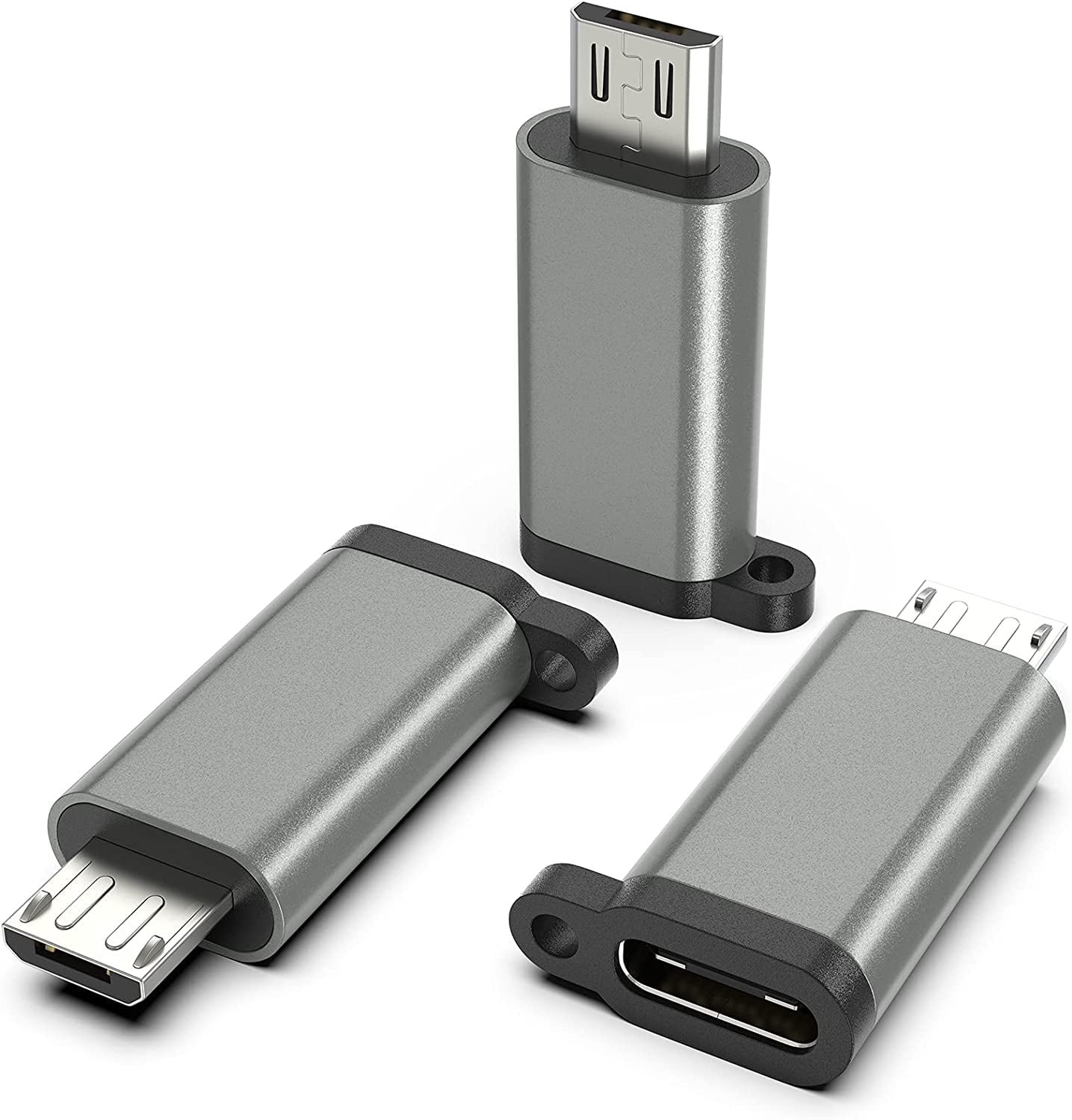 pomp landen droogte Etnal USB-C to Micro USB Adapter, 3-Pack USB Type C Female to Micro USB  Male Converter USB C to Micro B 2.0 Charge & Data Sync - Walmart.com