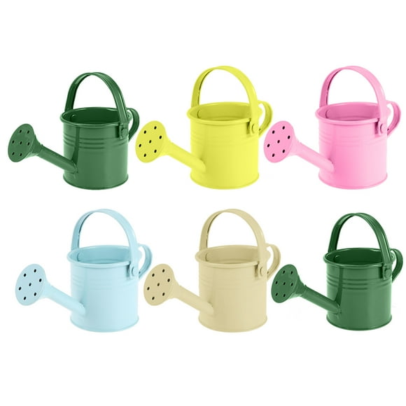 6pcs Pretty Gardening Iron Watering Cans Childrens Multi-color Watering Cans