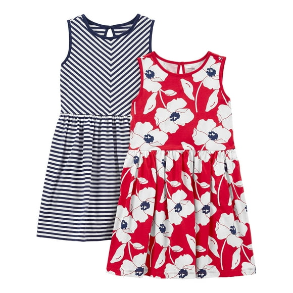 Conjunto de vestidos Simple Joys de Carter's Toddler Girls 3T (paquete de 2)