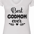 thumbnail image 4 of Inktastic Godmother Best Godmom Ever Women's V-Neck T-Shirt, 4 of 5