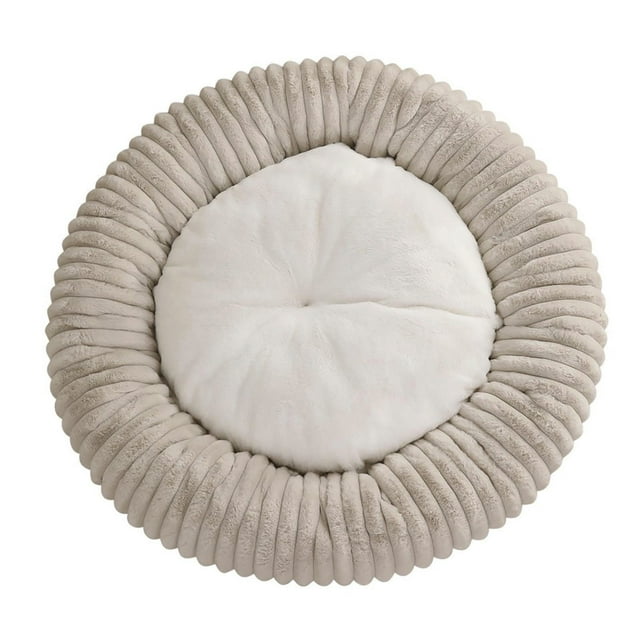 Lit pour Animaux de Compagnie Rond Intérieur Housse de Cordon Amovible Lavable Coussin Confortable pour Chien Chat