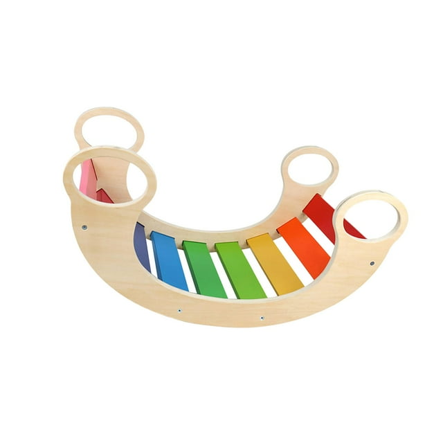 Xuanheng Kids Wooden Ladder Arch for Climbing Early Development for Kindergarten Kids Rainbow
