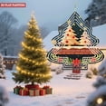 thumbnail image 4 of Stylish Metal Christmas Tree Wind Spinner - Gingerbread Design with Red Accents Starry Background Perfect for Garden Decor, 4 of 7