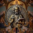 thumbnail image 4 of Zhourta Aluminum Jesus Wall Plaque 7.87Inch Diameter Craft Ornament for Holiday Home Decor and Spiritual Gift Giving, 4 of 6