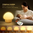 thumbnail image 3 of Night Light for , LED Night Light USB Mushroom Night Lamp with Remote Control, ren Bedside Lamp with 4 Light Mode & 16 Colors, Soft Eye Caring and Memory Function, 3 of 5