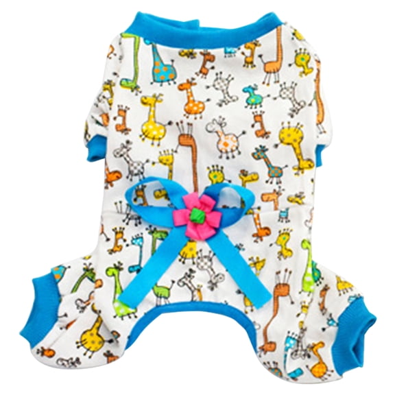 Small Dog Pajamas, Denbek Cute Four-Legged Print Pet Pajamas for Dogs. Breathable, Soft, and Comfortable for Spring and Autumn. Puppy Loungewear.