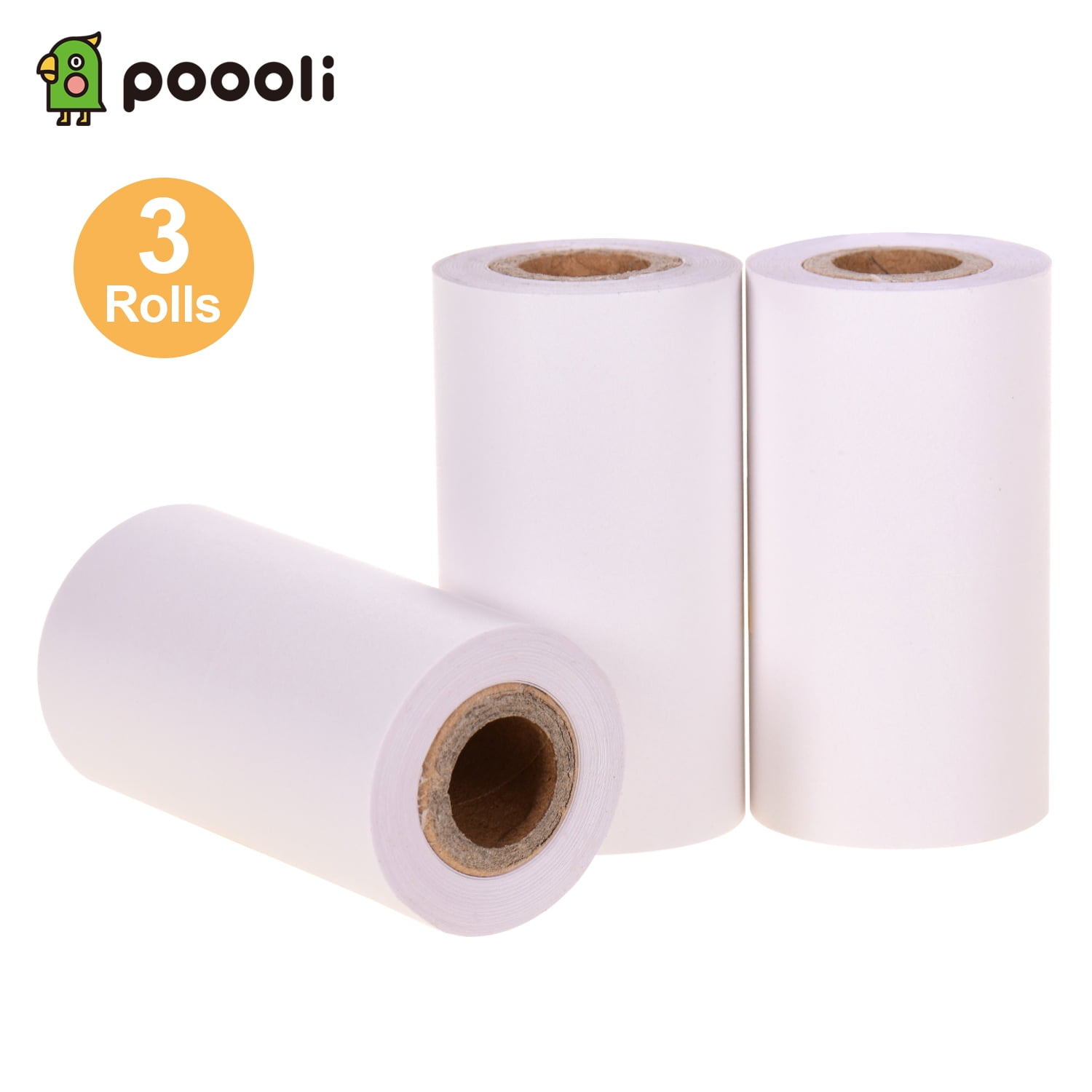 Poooli White Blank Sticky Thermal Paper LongLasting 10years Paper Roll BPAFree 57*30mm(2.17*1