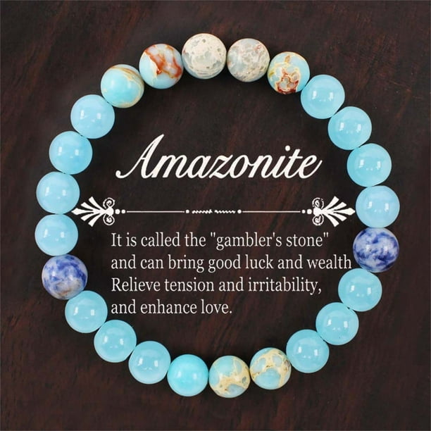 Pulsera de piedra de cristal natural para los hombres las mujeres de la energía de la joyería elástica de cuentas pulsera ajustable para el uso diario Boho estilo de cuentas hechas a mano
