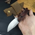 thumbnail image 4 of Fixed Blade Knife with Sheath, EDC Outdoor Knife, 8Cr13Mov Steel Knife, Men's Gift and Outdoor Enthusiast Hiking/Camping Gift (Stabilised Wood Handle), 4 of 6