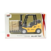Lekihaqq 3 Packs Heavy Duty Alloy Forklift Toy Construction Vehicle with Realistic Lift & Lower Function, Durable Die-Cast Engineering Truck for Play