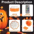 thumbnail image 2 of 4 Pack Pumpkin Lights with Remote and Timer Adjustable LED Pumpkin Lights with Hooks Jack O Lantern Flameless Pumpkin Candle Light Halloween LED Pumpkin Lights Battery Operated, 2 of 9
