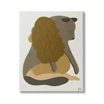 Stupell Indtries Female Hugging Sea Lion Animal Warm Earth Tones,16 x 20,Design by Birch&Ink