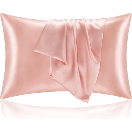 QCQHDU Silk Pillowcase for Hair and Skin, Mulberry Silk Pillow Cases Standard Size Set of 2 Pack, Super Soft Pillow Case with Envelope Closure Gifts for Women Men (20'' x26'', Coral)