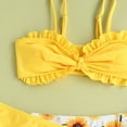 thumbnail image 7 of Hienoo Girls 3-Piece Swimsuit Bikini Set with Sunflower Print Cover Up Skirt, Sizes 7-14, 7 of 7