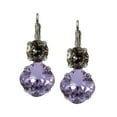 thumbnail image 4 of Leverback Earrings in Rhodium Swarovski Crystals Violet Purple Gold Patina Nickel Free, 4 of 4