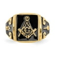 thumbnail image 4 of 14K Yellow Gold Ring Band Themed Men's Masonic Enameled, Size 6, 4 of 5
