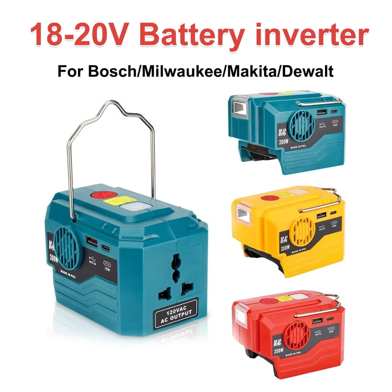 New Upgrade Portable Power Inverter 120-220V Outdoor Mobile Lithium Battery Inverter For Mil*wau*kee 18V 20V Battery