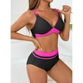 thumbnail image 4 of Sociala Color Block Two Piece Swimsuit for Womens Double Straps Bikini Sets, 4 of 6