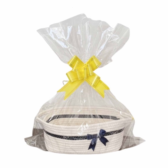 Cateissary Cesta de regalo grande hueca, asas, gran capacidad, elegante y envolvente, cestas de regalo de Navidad para bebés, cestas de fiesta. Artesanía uno