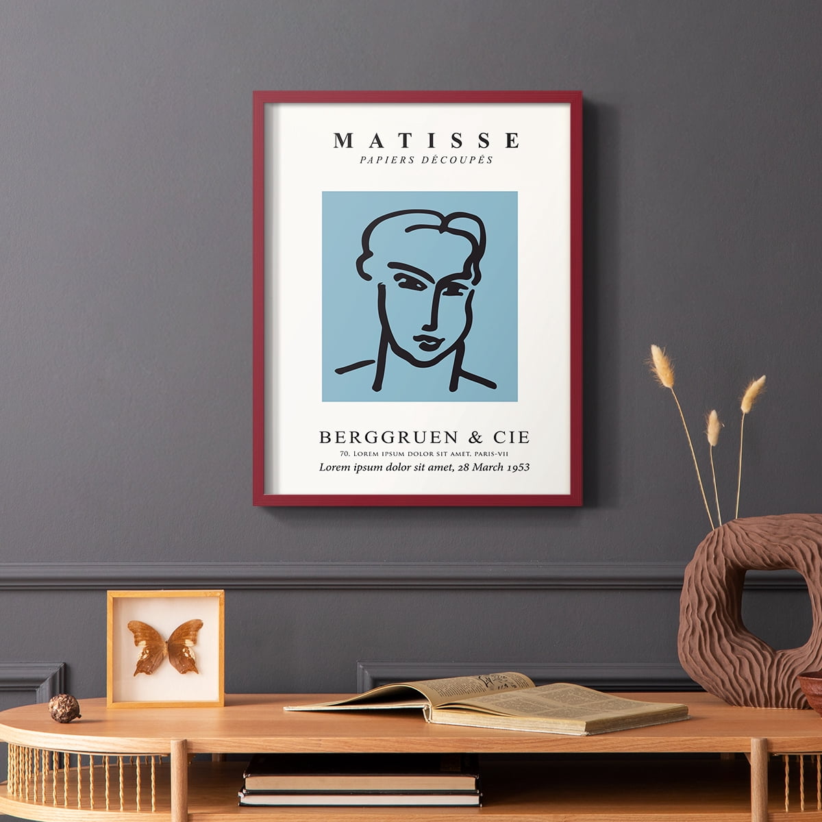 Matisse CXXXVI Framed Print in Red Solid Wood 11 x 14 Framed Print