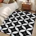 thumbnail image 4 of Area Rugs 2.7'x5', Black Rhombus Carpet for Living Room Bedroom Dining Room, Retro Abstract Geometric Pattern Throw Kitchen Rugs Non Slip Washable Rectangle Indoor Outdoor Rugs, 4 of 8