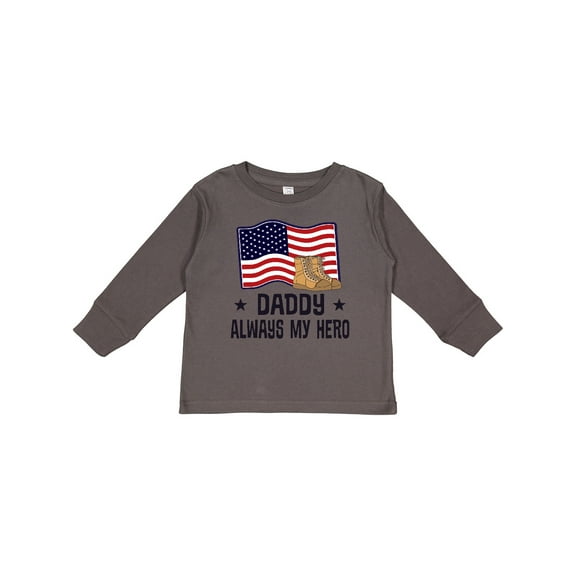 Inktastic Military Daddy Always my Hero Boys or Girls Long Sleeve Toddler T-Shirt