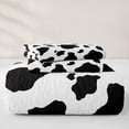 thumbnail image 5 of jejeloiu Vintage Brown Black Cow Print Quilt Full Kids,Retro Animal Print Full Bedspread Sets For Boy,3pcs, 5 of 7