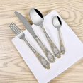 thumbnail image 5 of Cutlery set 4 pieces in gold stainless steel - Forks and spoons - Table knife - Nickel free - Silver, 5 of 5