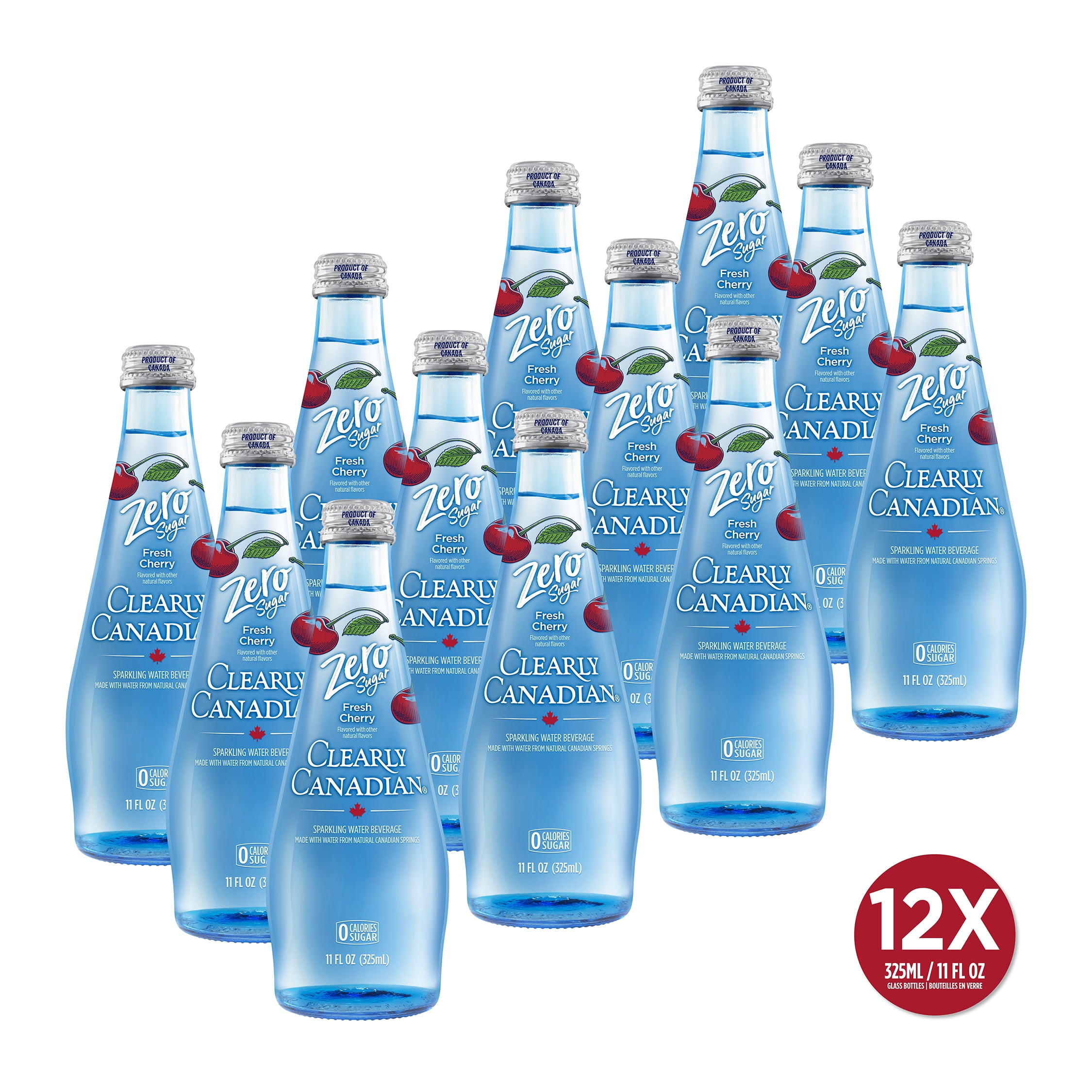 Clearly Canadian Zero Sugar Fresh Cherry Sparkling Water, 12-Pack, 11 fl oz