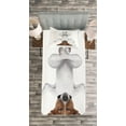 thumbnail image 3 of Ambesonne Funny Quilted Bedspread Set 2 Pcs, Dog Upside down Relax, Twin Size, White Brown, 3 of 3
