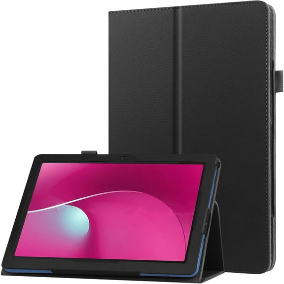 zukof Folio Stand Case for T-Mobile REVVL Tab 2 10.1 Inch Tablet 2025 - Lightweight Folding Slim PU Leather Protective Cover (Black)