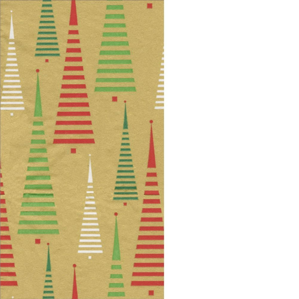 Christmas Paper Guest Napkins 15pk 12121G Trees Between the Lines Gold