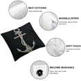 thumbnail image 4 of JRXY Anchor Pillow Case Navy Blue White Nautical Sailing Decor Anchor Square Cushion Cover Pillowcase Home Decorative Armchair Bedroom Livingroom,2 Pcs White, 4 of 6