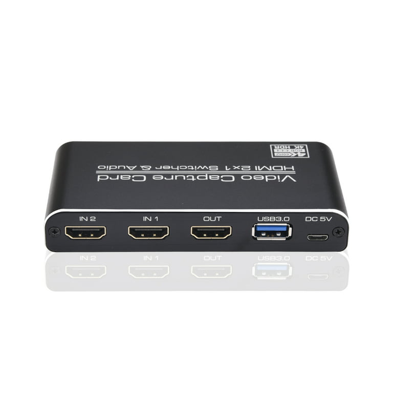 Bailey USB3.0 2 in Capture Card 2X1 HDMI Switcher HDMI 4Kp60 4K Recorder -