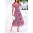 thumbnail image 4 of Vestido PRETTYGARDEN 2025 Midi con Fruncidos, Tul y Mangas Abullonadas, 4 of 7