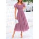 thumbnail image 4 of Vestido PRETTYGARDEN 2025 Midi con Fruncido, Tul y Mangas Abullonadas - L, 4 of 7