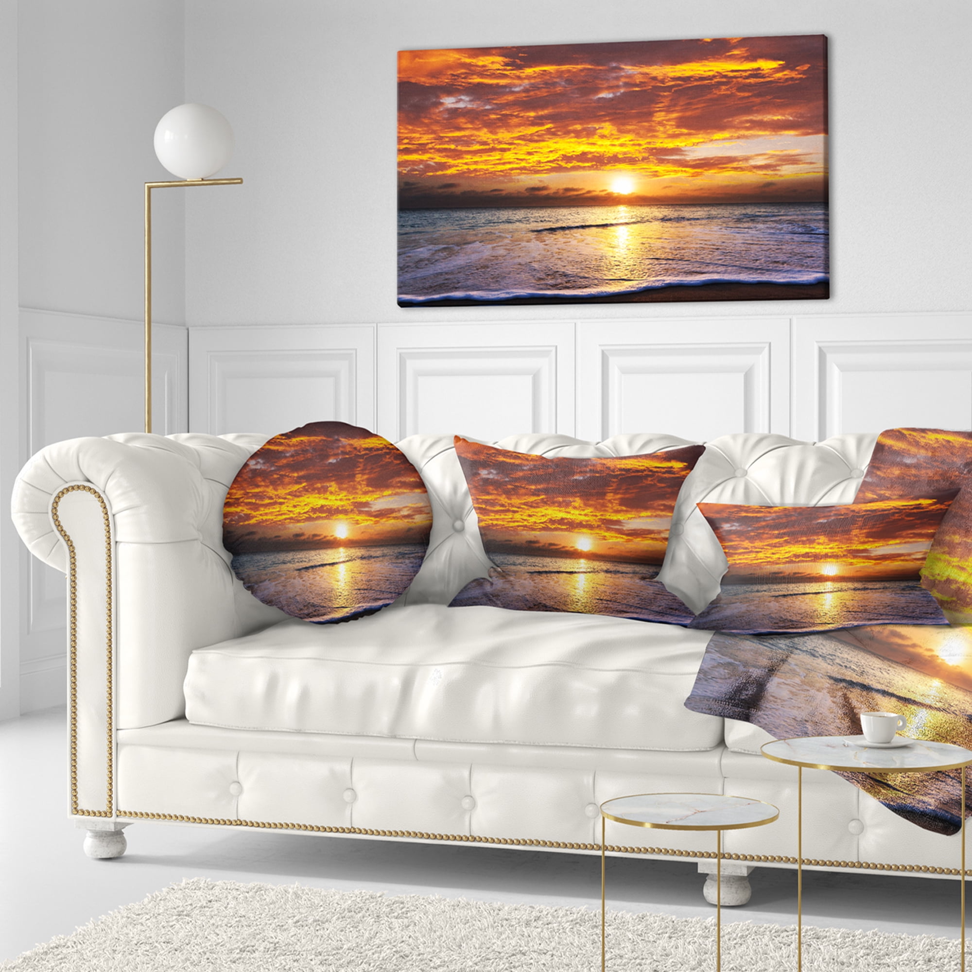 Designart 12" x 20" Sea & Shore Polyester Throw Pillow
