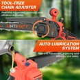 thumbnail image 5 of UNTIMATY Mini Chainsaw 6 & 8 inch Cordless Handheld Electric Chain Saw with 2 Batteries and Charger for Trees and Wood, Orange, 5 of 11