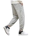 thumbnail image 2 of safuny Sports Pants for Men Comfy Lounge Casual Fashion Fall Spring Trousers Soft Relaxed Fit Casual Wear Elastic Waist Solid Color Full Length Pants with Pocket Gray XXXL, 2 of 6