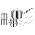 thumbnail image 4 of Almencla Cooking Pot Set Foldable Camping Portable Handle for Picnic Travel Backpacking 10pcs, 4 of 8