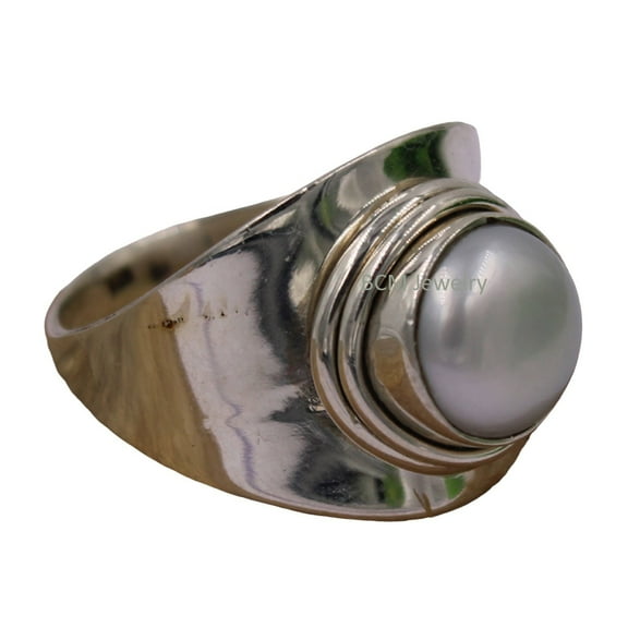 Fine Silver Pearl Ring for Women Handmade in Jaipur