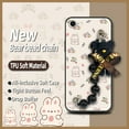 thumbnail image 2 of LYM-Phone Case For iphone 7/8/iphone SE 2020/SE2, Cartoon Anti-knock Back Cover soft case Skin-friendly feel Bear bracelet Dirt-resistant Simplicity Black pearl pendant Waterproof cute, 2 of 9
