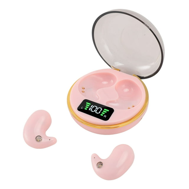 Sleep Headphones with Digital Display Charging Case for Side Sleepers, Bluetooths Earbuds Built in Battery, Wirelessly Earphones for Sleep Work Workout