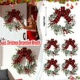 thumbnail image 2 of 4 Pack 9" Mini Christmas Wreath Mini Cabinet Wreaths for Kitchen Christmas Red Berry with Red and Black Plaid Bow Farmhouse Wreath for Holiday Xmas Party Decorations(Buffalo Plaid Bow), 2 of 9